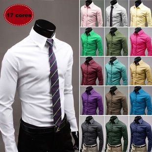 Camisa Slim Fit de luxo várias cores