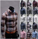 Camisa social Slim Fit de luxo quadriculada