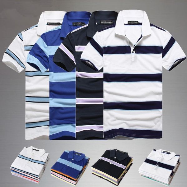 Camisa polo listrada várias cores - CPO-MC-006